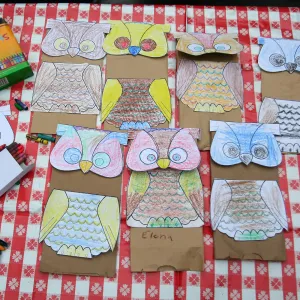 FamCamp 2009, owl puppets