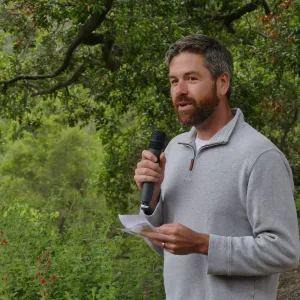 Volunteer Luncheon 2019, Matt Guilliams announcing Unsung Hero Award to the Herbarium Specimen Mounting Team