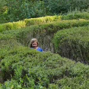 Child running through the Centennial Maze