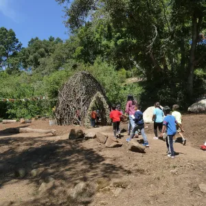 Children from the Santa Barbara Unified School District Expanded Learning Center at the Woodrat House casita