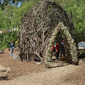 Children from the Santa Barbara Unified School District Expanded Learning Center at the Woodrat House casita