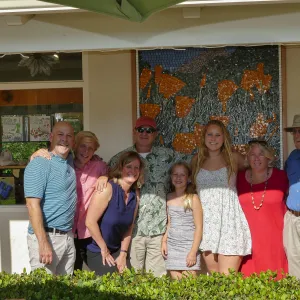 Dedication ceremony for â€œAfter the Rainsâ€ mosaic by Patti Jacquemain, Kennett family.