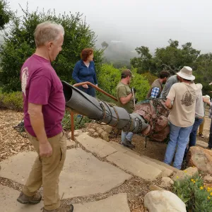 Moving a Lophocereus schottii cactus collected in 1996 from the canyard to the Island View Garden