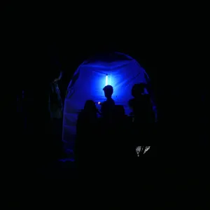 Full Moon Family Night, insect observation station with ultraviolet attacting lamp