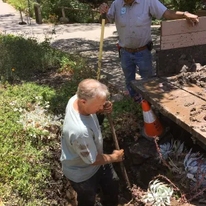 Water leak at entrance, Dave Kershaw & Manny Gonzalez