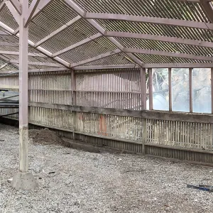 Repair of Garden Growers Lath House, looking northwest