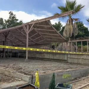 Repair of Garden Growers Lath House, looking northwest