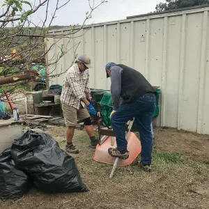 Richard Powell, Dennis Houghton, Repairing wheelbarrow, NPS Nursery