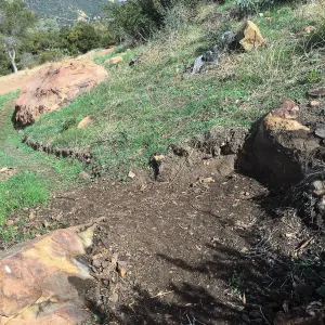 Building new trail on west slope of PCC ridge for new Island Section