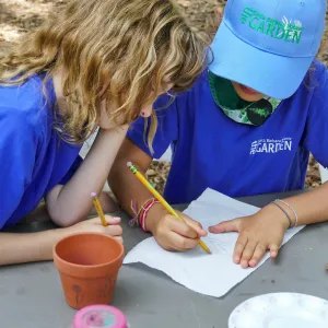 Acorn Adventurers Summer Camp, flower pot decorating activity