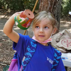 Acorn Adventurers Summer Camp, flower pot decorating activity