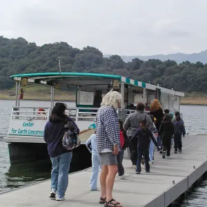 Lake Casitas boat tour, embarking