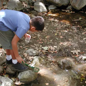 Summer Camp 2003, looking for creatures in Mission Creek