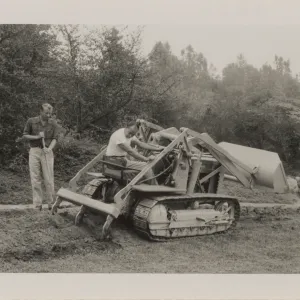 Grounds Work, tractor, Jim Blakely on left