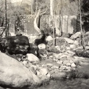 Mission Creek below the Old Mission Dam, 1938
