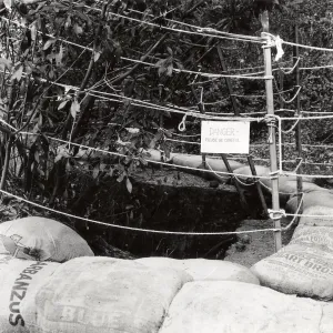 flood erosion on west end of Old Mission Dam, January 1953