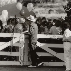 waiting at the gate, Fall Plant Sale, 1990