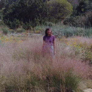 Carol Bornstein in Meadow with Sporobolus airoides