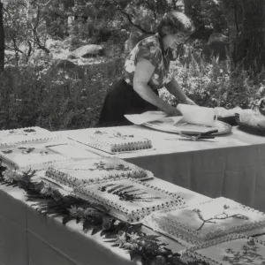 Mary Allcott with Cakes for Members Day picnic