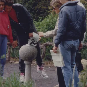 visitors with sundial