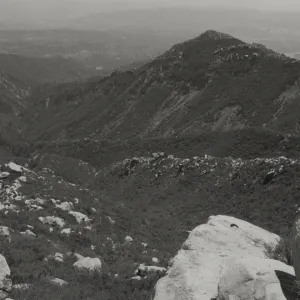Mission Canyon and Santa Barbara coast from La Cumbre Peak