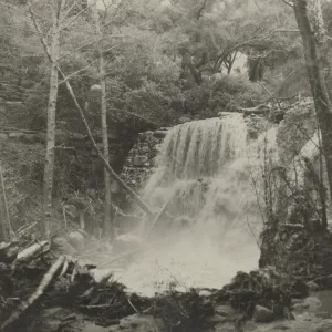 Mission Creek flowing over Mission Dam after the Coyote Fire