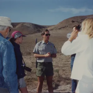 Park Ranger speaking to visitors on Santa Rosa Island