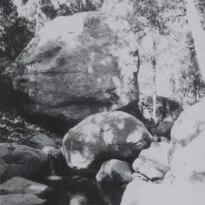 Mission Creek flowing over boulders