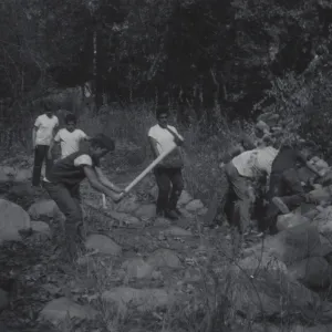 Mission Creek clean-up after the Coyote Fire, Santa Barbara Junior High Volunteers