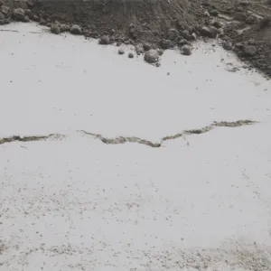crack in Tunnel Road, flood damage, 1969