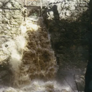 Mission Creek waterfall, Mission Dam, Spring 1973