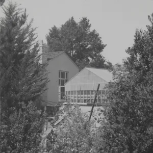 Blaksley Library, during construction of the new North Wing Research Building