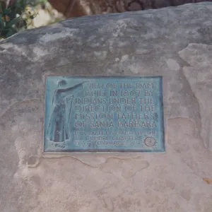 Daughters of the American Revolution Plaque, 1931, Mission Dam Overlook