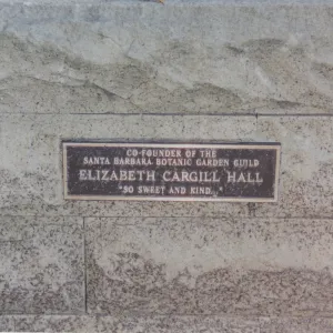 Elizabeth Cargill Hall Bench, 1998, circular stone bench, in Fiber Arts display near Mission Dam