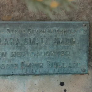 Clara Small Smith Plaque at Entrance Steps, 1946