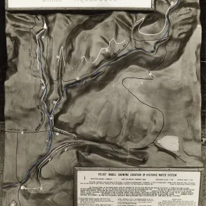 Relief Model Showing Location of Historic Water System by William B. Guillou