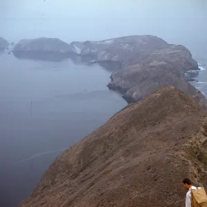 Looking East from the Top of West Anacapa Island, in the foreground is Dennis Breedlove