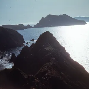 Sunset, Looking West to Big Anacapa and Santa Cruz Islands