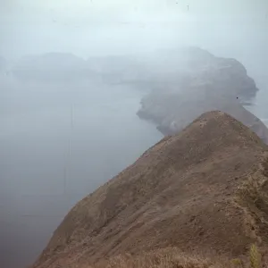 Fog drifting across Middle & East Anacapa Island, from West Anacapa Island