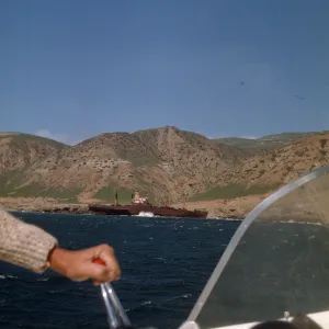 wreck of the Chickasaw, Santa Rosa Island, from boat