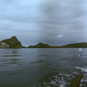 Todos Santos Islands, south end, from boat