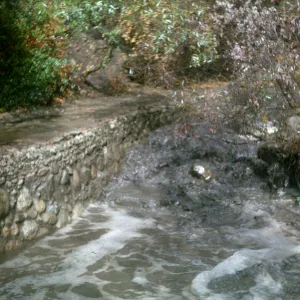 Mission Creek above Mission dam, storm, flood, mud flow