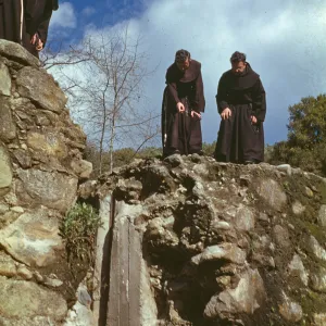 Padres (friars) on Mission Dam