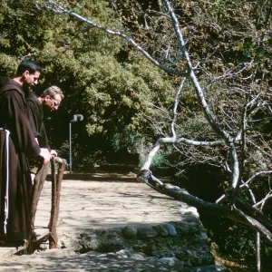 Padres (friars) on Mission Dam 1965