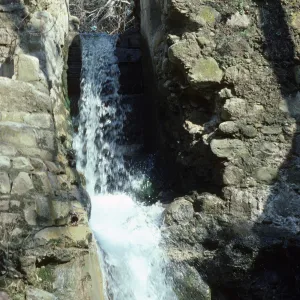 Mission Creek waterfall at the Mission Dam