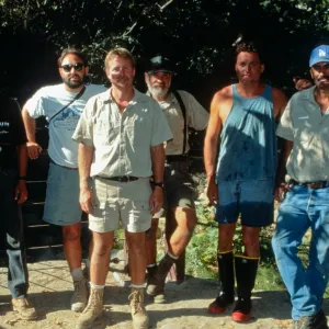redwood flume construction team with SBBG gardeners, Mission Dam