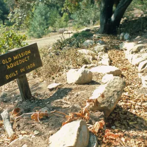 Old Mission Aqueduct and sign
