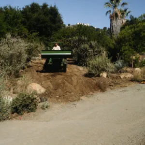 tractor, construction of the Desert Wash, SBBG