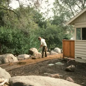 SBBG Home Demonstration Garden construction