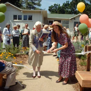 ribbon cutting ceremony, Lisa Lewis, Anne Jones, Home Demonstration Garden Dedication, 1991